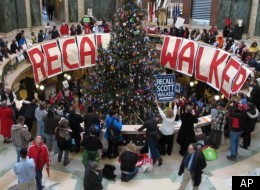 Gov. Scott Walker might face a recall campaign this spring. Opponents of the governor gathered late last year to support a petition drive to put Walker's recall on the ballot.