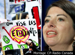 Une directive du gouvernement du Québec aux enseignants des cégeps, leur demandant de franchir les piquets de la grève étudiante fait réagir. (Montage CP-Radio-Canada)