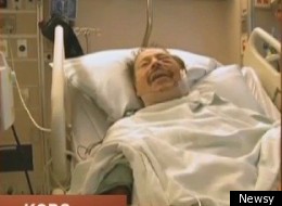 Jay Leone, 90, from his hospital bed days after shooting a home invader.