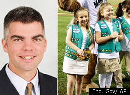 @front, Indiana Rep. Bob Morris (left) believes the Girl Scouts is a
