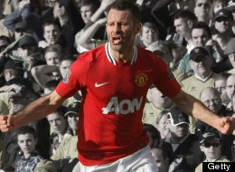 Ryan Giggs celebrates Manchester United's winner at Carrow Road on his 900th appearance