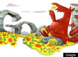 Google Doodle Welcomes Us To March With St David's Day Dragon