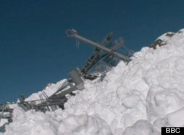 Skiers filmed the chaotic aftermath of an avalanche that wiped out lifts at a resort in the Savoie region of France. (BBC)