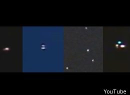 These are four images from videotapes shot in the skies over Fresno, Calif. Are they UFOs or easily identified objects?