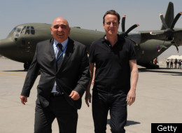 Sir William Patey with David Cameron in Kabul