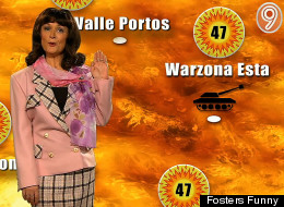 Scorchio! Caroline Aherne as the Channel 9 weather presenter