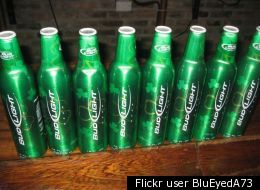 Saint Patrick's day Bud Light cans, from Flickr user <a href=