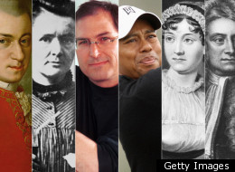 Wolfgang Mozart, Marie Curie, Steve Jobs, Tiger Woods, Jane Austen, Isaac Newton