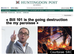 La mise en page du Huntingdon Post ressemble étrangèment à celle du Huffington Post....