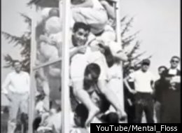Before cell phones and Skype, people got their kicks trying to cram themselves into things like phone booths (remember them?).