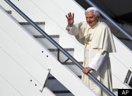 Pope Benedict XVI waves as he boards a plane on his way to a six-day visit to Mexico and Cuba, at Rome's Fiumicino international airport, Friday, March 23, 2012. (AP)