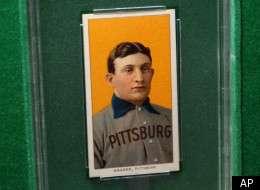 A 1909 Honus Wagner baseball card, which sold in 2000 for more than US$1 million, is seen on display at a sports memorabilia show at the Atlantic City Convention Center in Atlantic City, N.J., in this file photo from July 2003. The