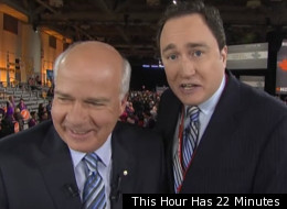 22 Minutes interrupted Peter Mansbridge during his CBC broadcast from the NDP leadership convention in Toronto. (This Hour Has 22 Minutes)