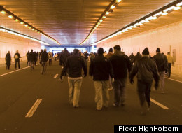 During Barack Obama's 2009 inauguration, thousands were trapped in the Interstate 395 tunnel beneath the National Mall. (Flickr photo by <a href=