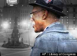 Detroit Mayor Dave Bing, standing in front of the city council, lays out his plans and highlights accomplishments in his third State of the City address in Detroit, Wednesday, March 7, 2012. (AP Photo/Carlos Osorio)