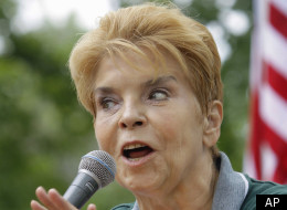 Illinois Comptroller Judy Baar Topinka participates in a rally during Republican Day Thursday Aug 18, 2011 at the Illinois State Fairgrounds in Springfield, Ill. Republican leaders accused Democrats of mismanaging the Illinois budget. They criticized Illinois Gov. Pat Quinn's proposal to borrow money to pay overdue bills that are piling up.