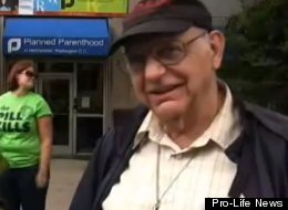 Dick Retta being interviewed by Pro-Life News in front of a Washington Planned Parenthood clinic.