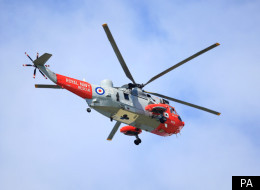 Three of the stranded were airlifted to safety by a helicopter (file picture)