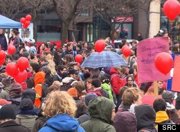 Les étudiants entament leur 9e semaine de grève contre la hausse des droits de scolarité. (Photo SRC)