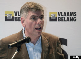 Vlaams Belang Flemish Parliament member, Filip Dewinter makes a speech at the New Year's reception of the Merksem branch of Flemish far-right party Vlaams Belang, on February 4, 2012. (GEERTJE DE WAEGENEER/AFP/Getty Images)