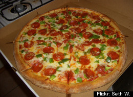 An 'artisan' pizza from Domino's.