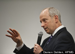 Harvard political philosopher Sandel speaking at The Huffington Post on Friday.
