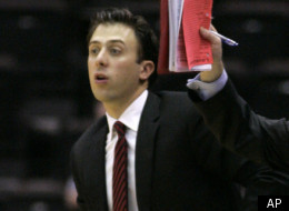 FILE - This Dec. 18, 2008, file photo shows Louisville head coach Rick Pitino, center, assistant coach Richard Pitino, left, and equipment manager Tom Sypher, right, during an NCAA college basketball game against Mississippi. Richard Pitino is back coaching alongside his father Rick at Louisville.