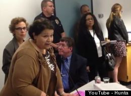 Students voiced opposition to the Santa Monica College Board of Trustees during public comment on April 3 at a meeting (via YouTube user Hunta)
