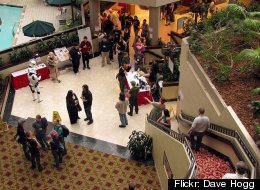 Conference-goers check out Penguicon, a combination Sci-Fi/open source software convention. (Flickr: Dave Hogg)