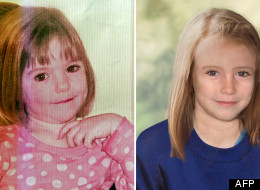 Maddie McCann en 2007 et une reconstitution de ce à quoi elle ressemblerait en 2012.