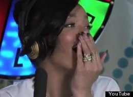 Rihanna after being busted by two Australian disc jockeys for song theft.