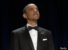 President Barack Obama joked about Seamus Romney and dog