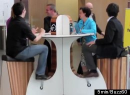 We-Bike, a Belgium-based company, is peddling a contraption where people charge their smartphones at a stationary bike.