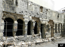 In this Saturday April 7, 2012, file citizen journalism image provided by Sham News Network, SNN, a destroyed historic house is seen damaged from the shelling of the Syrian security forces, at Bab Dreb neighborhood, in the old city of Homs province, central Syria. (AP Photo/Sham News Network, SNN, File)