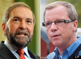 Saskatchewan Premier Brad Wall is using Twitter to poke at federal NDP Leader Thomas Mulcair. (CP)