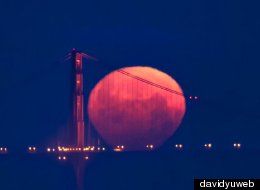 The May 5 Supermoon over the Golden Gate Bridge.