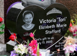 The grave of Victoria (Tori) Stafford on Easter Sunday, the third anniversary of the day the eight-year-old girl vanished while walking home from school, in Woodstock, Ontario, Sunday, April, 8, 2012. THE CANADIAN PRESS/Dave Chidley