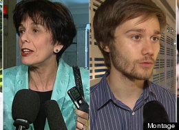 Gabriel Nadeau-Dubois, Michelle Courchesne, Léo Bureau-Blouin et Martine Desjardins. (Montage)