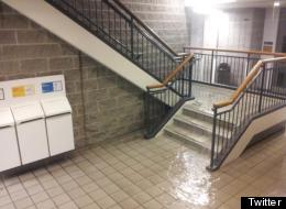 Infiltrations d'eau à l'UQAM, le 29 mai 2012. (Twitter)