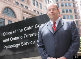 Dr. Andrew McCallum, chief coroner of Ontario, is seen outside his offices in Toronto on Thursday, May 31, 2012. McCallum's office has turned up about 120 possible cases of previously unidentified child and youth deaths linked to the Indian residential school system. THE CANADIAN PRESS/Colin Perkel