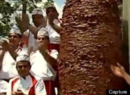 La dizaine de cuisiniers à côté de leur gigantesque kebab