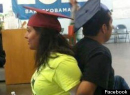 DREAM Act protesters, 24-year-old Veronica Gomez and 23-year-old Javier Hernandez, inside President Barack Obama's Denver campaign headquarters.