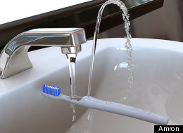 The Amron Rinser is a toothbrush with a built-in fountain.