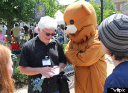 Pedobear outside the courthouse.