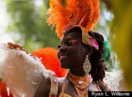 A participant in Sunday's Chicago Pride Parade, which officials estimate was attended by 850,000 -- a record-high number.