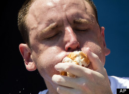 Sonya Thomas won the woman's event at the annual hot dog eating contest in Brooklyn's Coney Island.