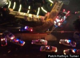 A shot of the scene of a police shooting in College Park, Maryland.