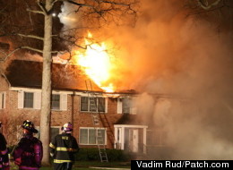 An April 2011 fire destroys part of the Hamilton House apartment complex in Westfield, N.J.