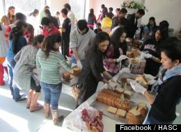 University of Maryland Baltimore County Hindu Students Council and University of Maryland College Park Hindu Students Council partner up with members of the community at the Shri Shiva Vishnu Mandir on Saturday, December 10, 2011 to prepare sandwiches, which get delivered to Martha's Table.