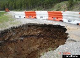 The growing 'sinkhole' that opened up along US-24. (Photo via CDOT Facebook)